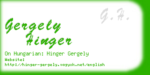 gergely hinger business card